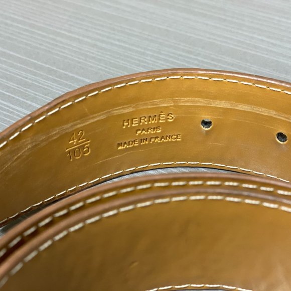 Hermes Tan Leather Belt (No Buckle)
